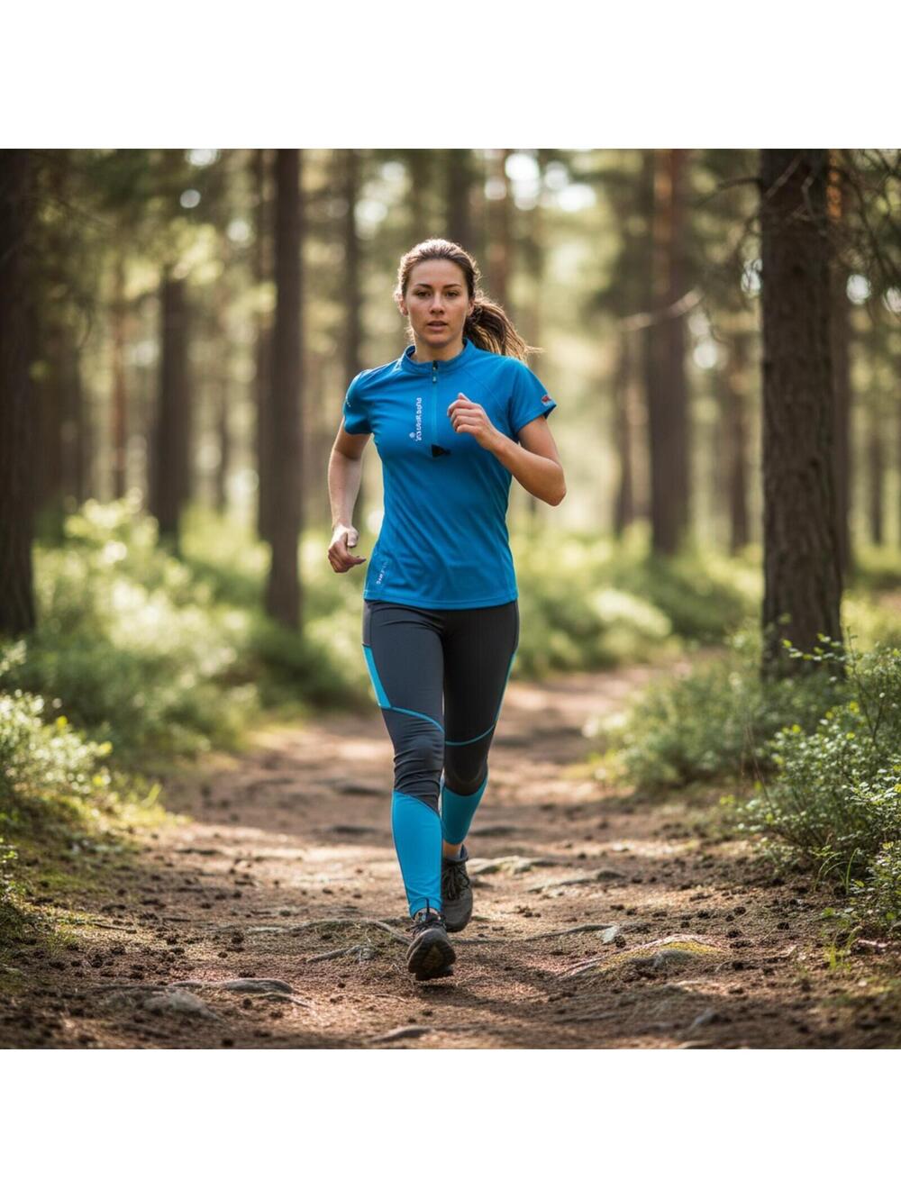 New Women’s XS Raidlight ActiveRun Trail Run Cycling Shirt Electric Blue Shirt